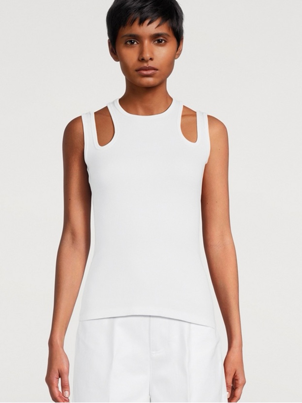 A.W.A.K.E. MODE - Cut-Out Tank Top size Small / White